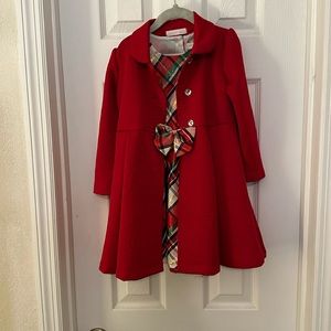 Kids Christmas set, dress with coordinating coat